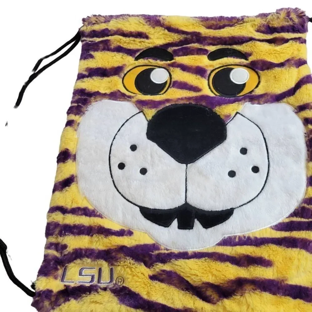 LSU Tigers string backpack purse 14x17